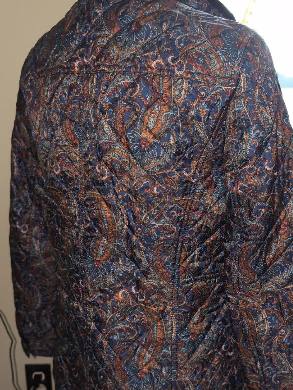 Talbots Paisley Quilted Jacket- Sz XS - Picture 10 of 14
